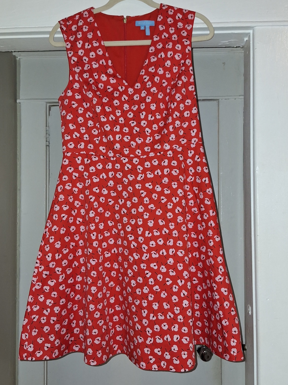 Red Floral Fit-and-Flare Dress